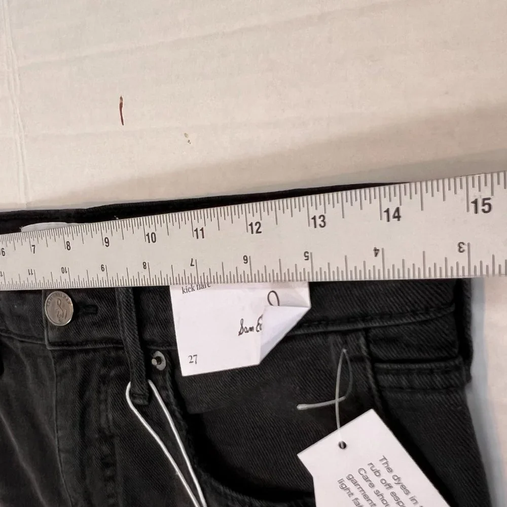 Sam Edelman Women's Black Linnie Flare Leg High Rise Cotton Jeans Size 27 - Picture 10 of 10